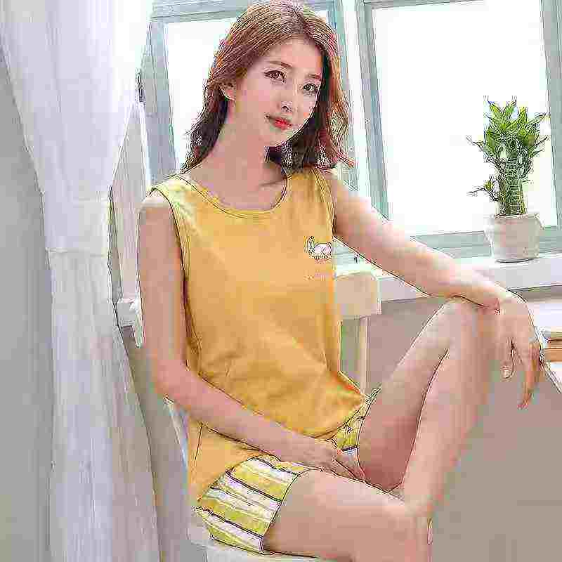 506 Sets Compact Cotton Printed Casual Vest Loungewear Set - Image 6