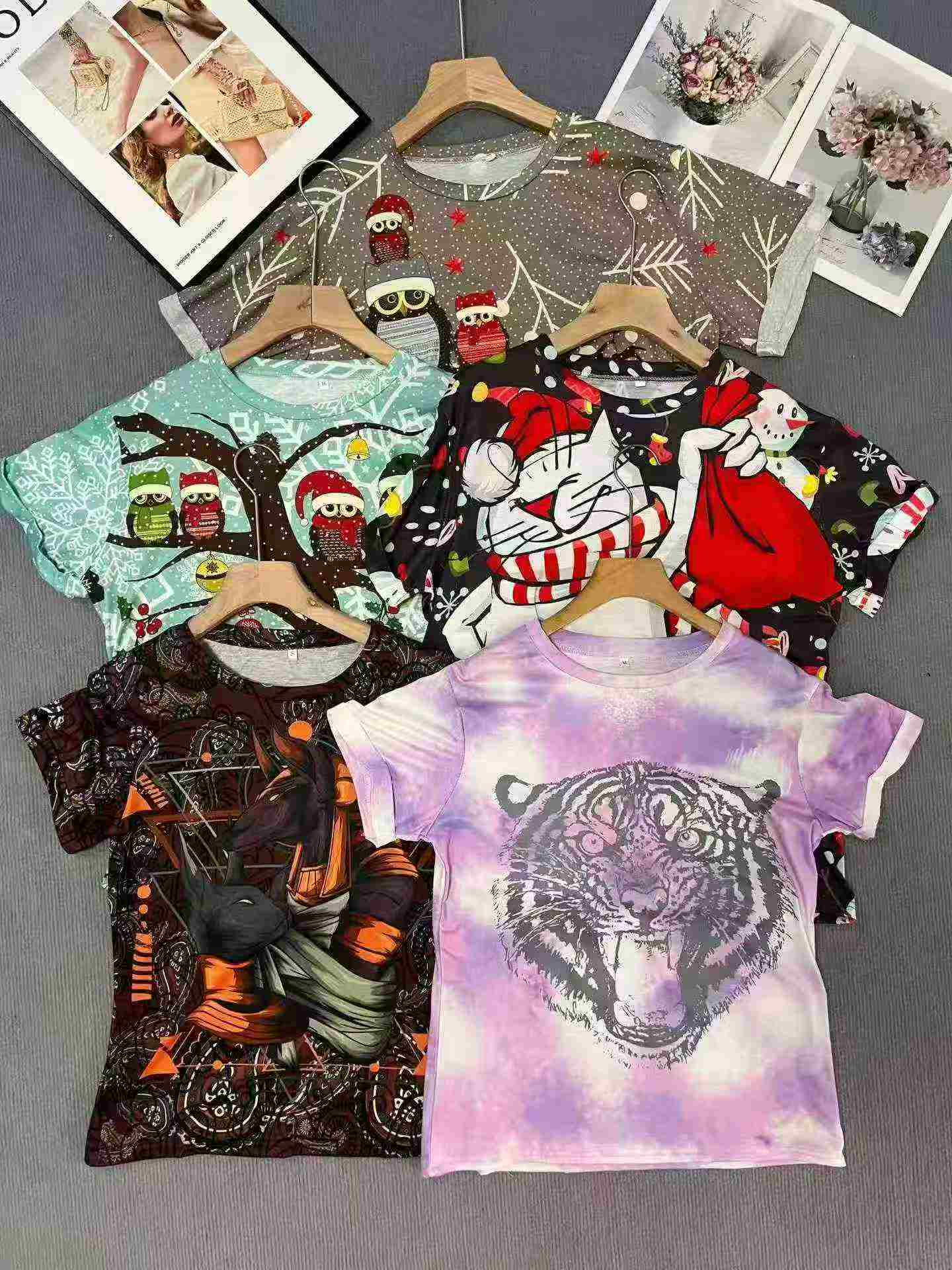 2026 New European American Style Women's 3D Printed Short Sleeve Loose Plus Size T-shirt 8263 Pieces - Image 5