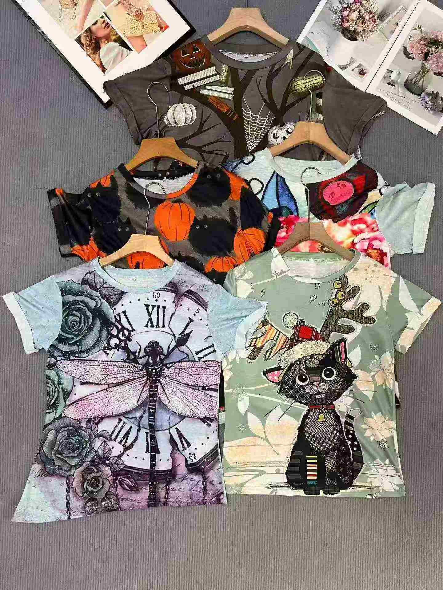 2026 New European American Style Women's 3D Printed Short Sleeve Loose Plus Size T-shirt 8263 Pieces - Image 6