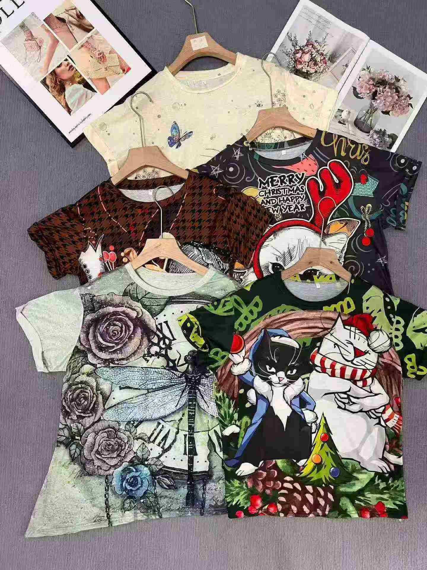 2026 New European American Style Women's 3D Printed Short Sleeve Loose Plus Size T-shirt 8263 Pieces - Image 7