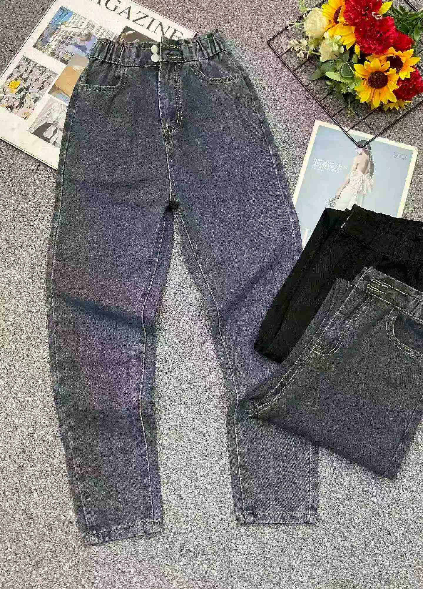 Spring Autumn Korean Style High Waist Loose Harem Jeans, About 200 Pieces - Image 2