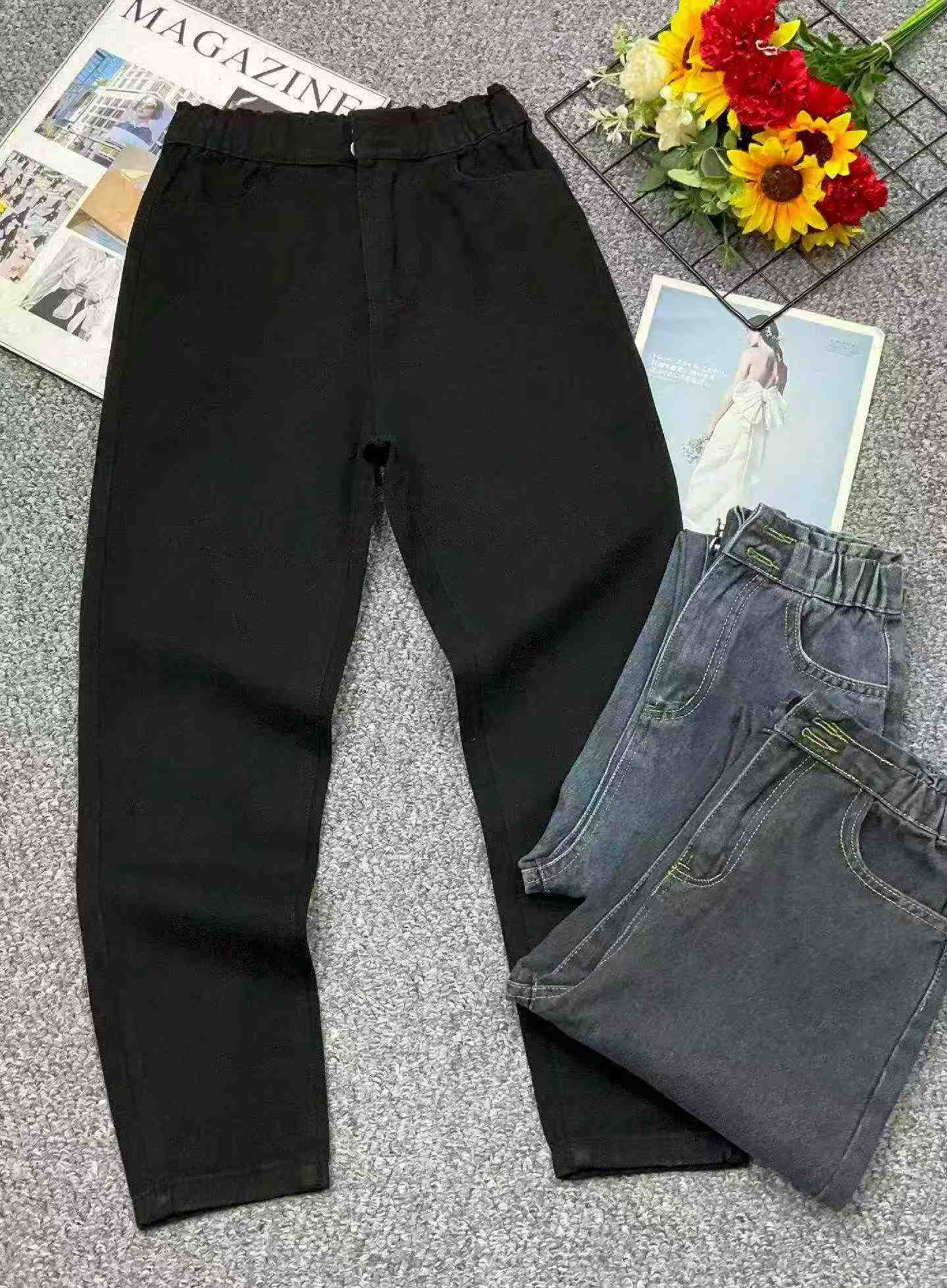 Spring Autumn Korean Style High Waist Loose Harem Jeans, About 200 Pieces - Image 3