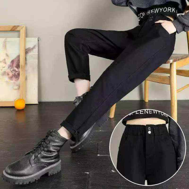 Spring Autumn Korean Style High Waist Loose Harem Jeans, About 200 Pieces - Image 8