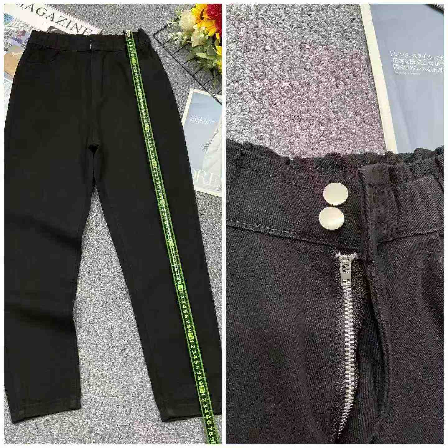 Spring Autumn Korean Style High Waist Loose Harem Jeans, About 200 Pieces - Image 9