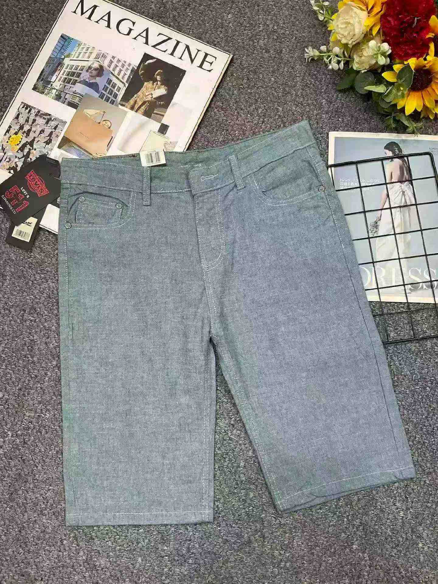 Summer New Stretch Men's Original Brand Denim Shorts, About 1000 Pieces - Image 2