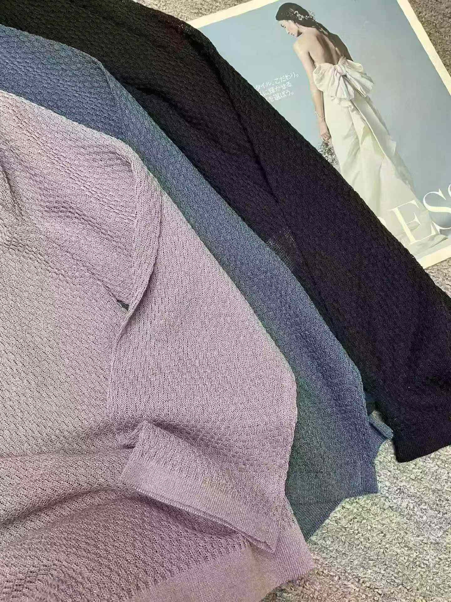 Original Brand Men's Loose Plain Ice Silk Knit Long Sleeve Tops, 480 Pieces, Size M-2XL - Image 6