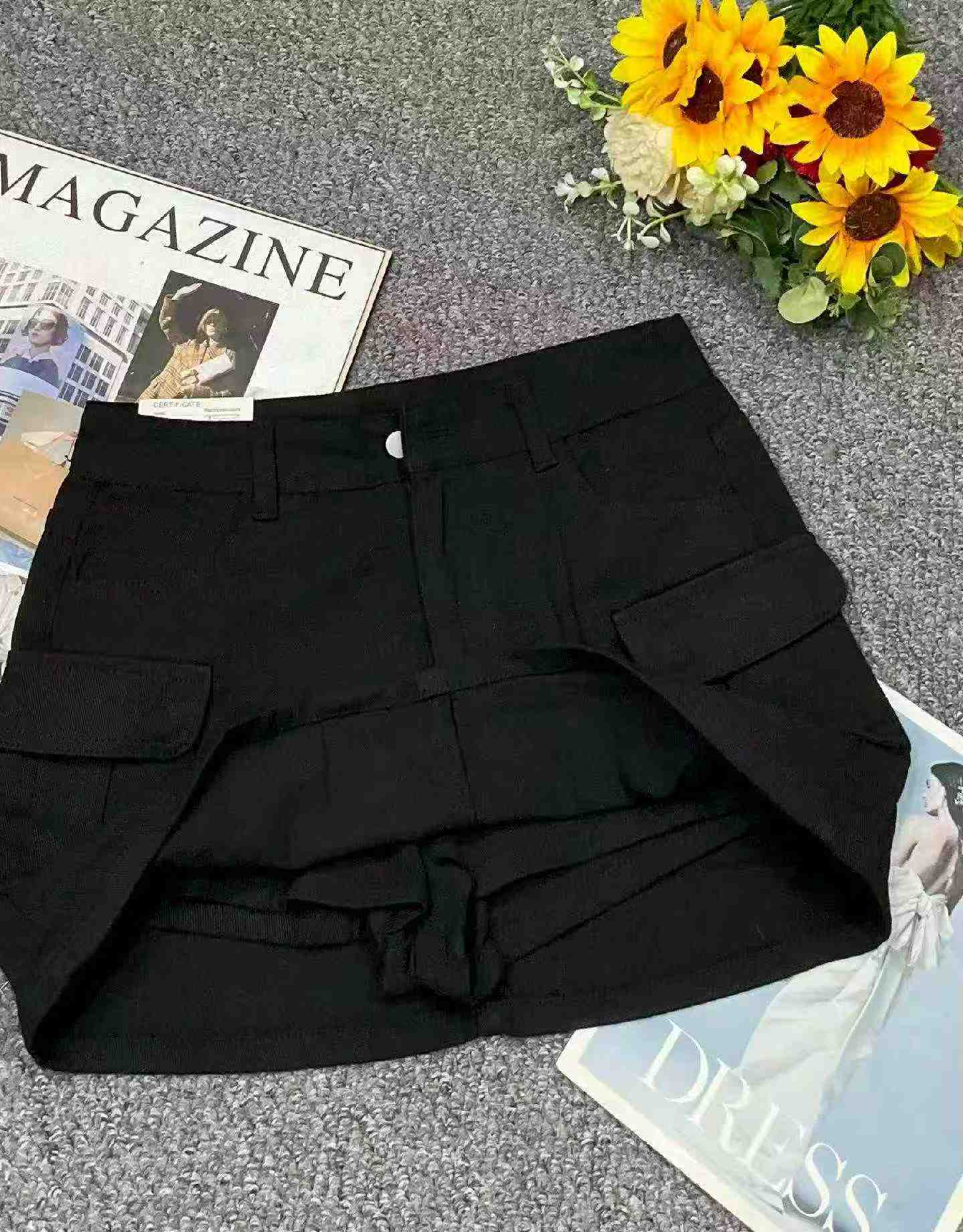 Summer New Vintage Multi-pocket Cargo Denim Mini Skirt, About 150 Pieces - Image 4