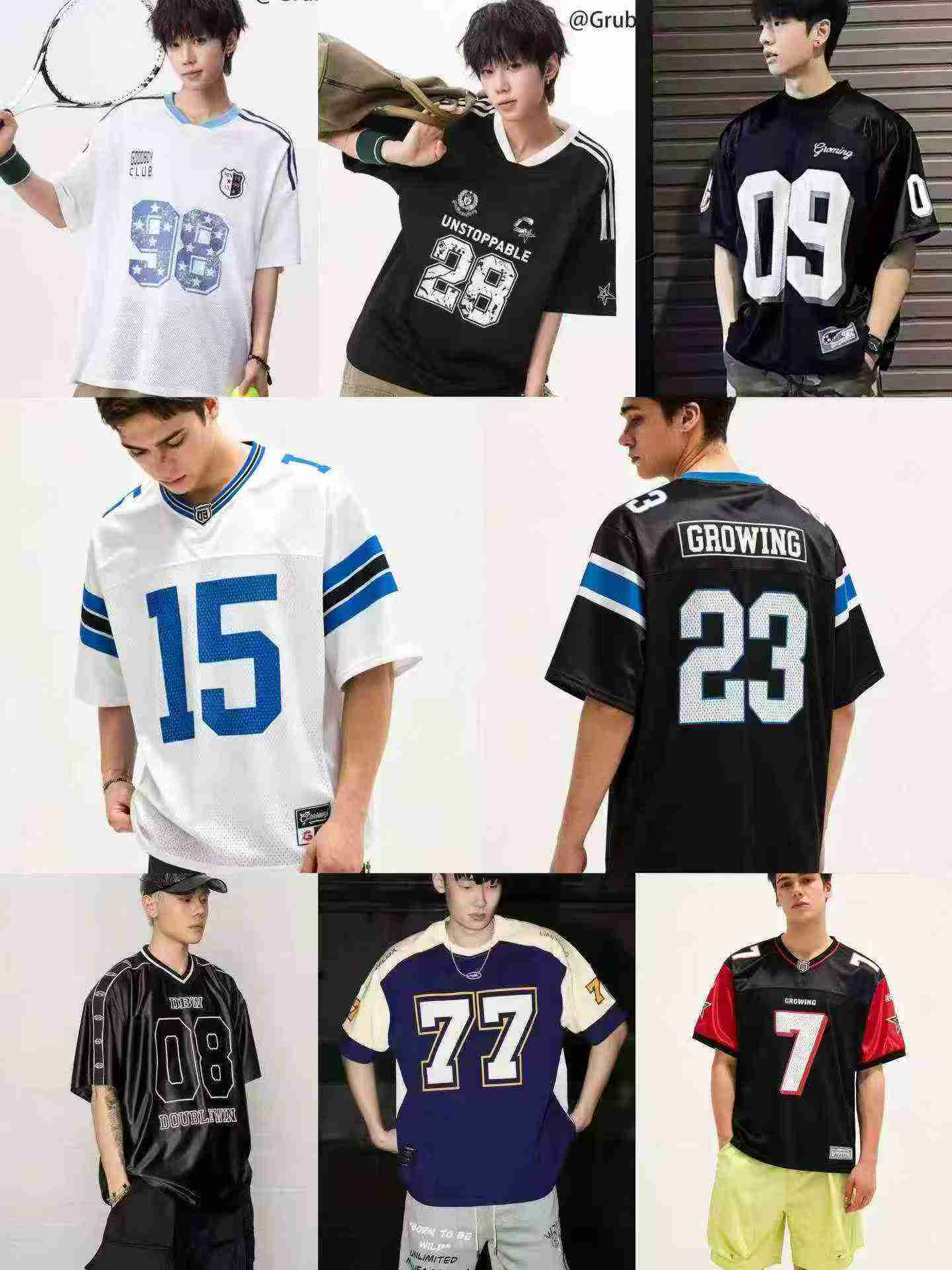 Unisex American Style Number Print Loose Short Sleeve Baseball Jersey T-shirt 4320 Pieces - Image 3