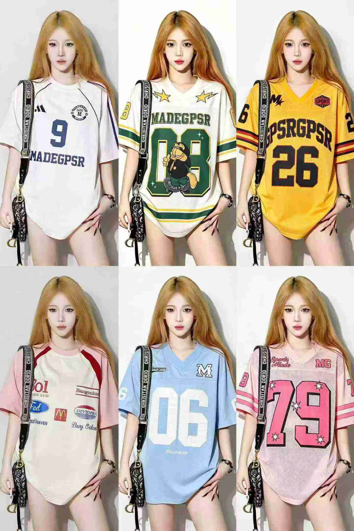 Unisex American Style Number Print Loose Short Sleeve Baseball Jersey T-shirt 4320 Pieces - Image 4