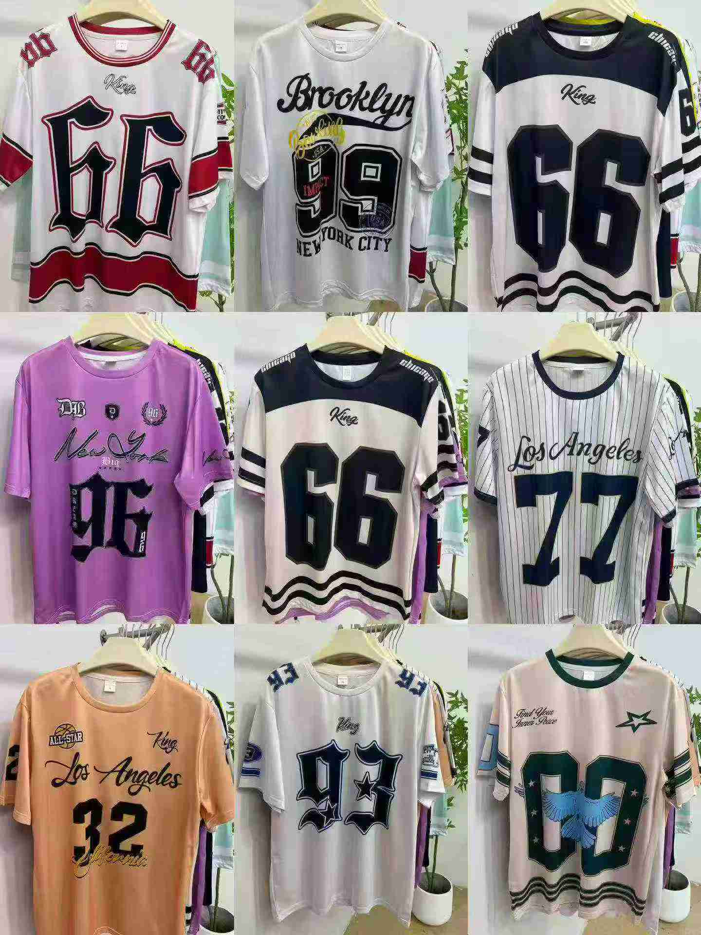 Unisex American Style Number Print Loose Short Sleeve Baseball Jersey T-shirt 4320 Pieces - Image 5