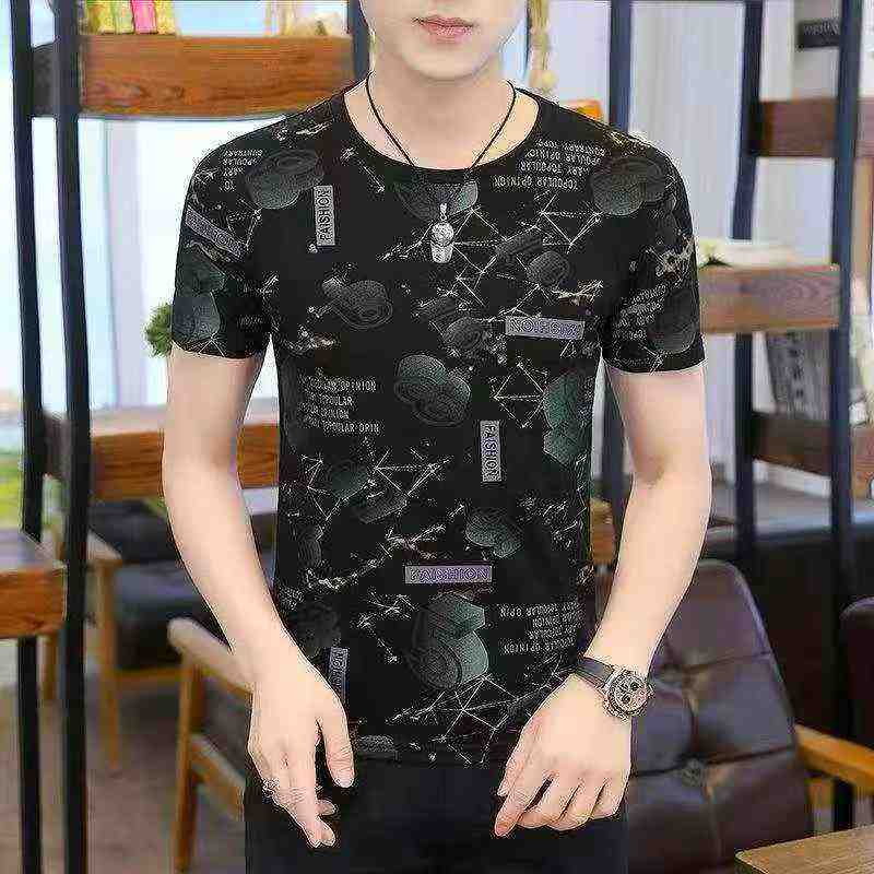 Around 580pcs European American Trendy Summer Men's Printed Tops - Image 2