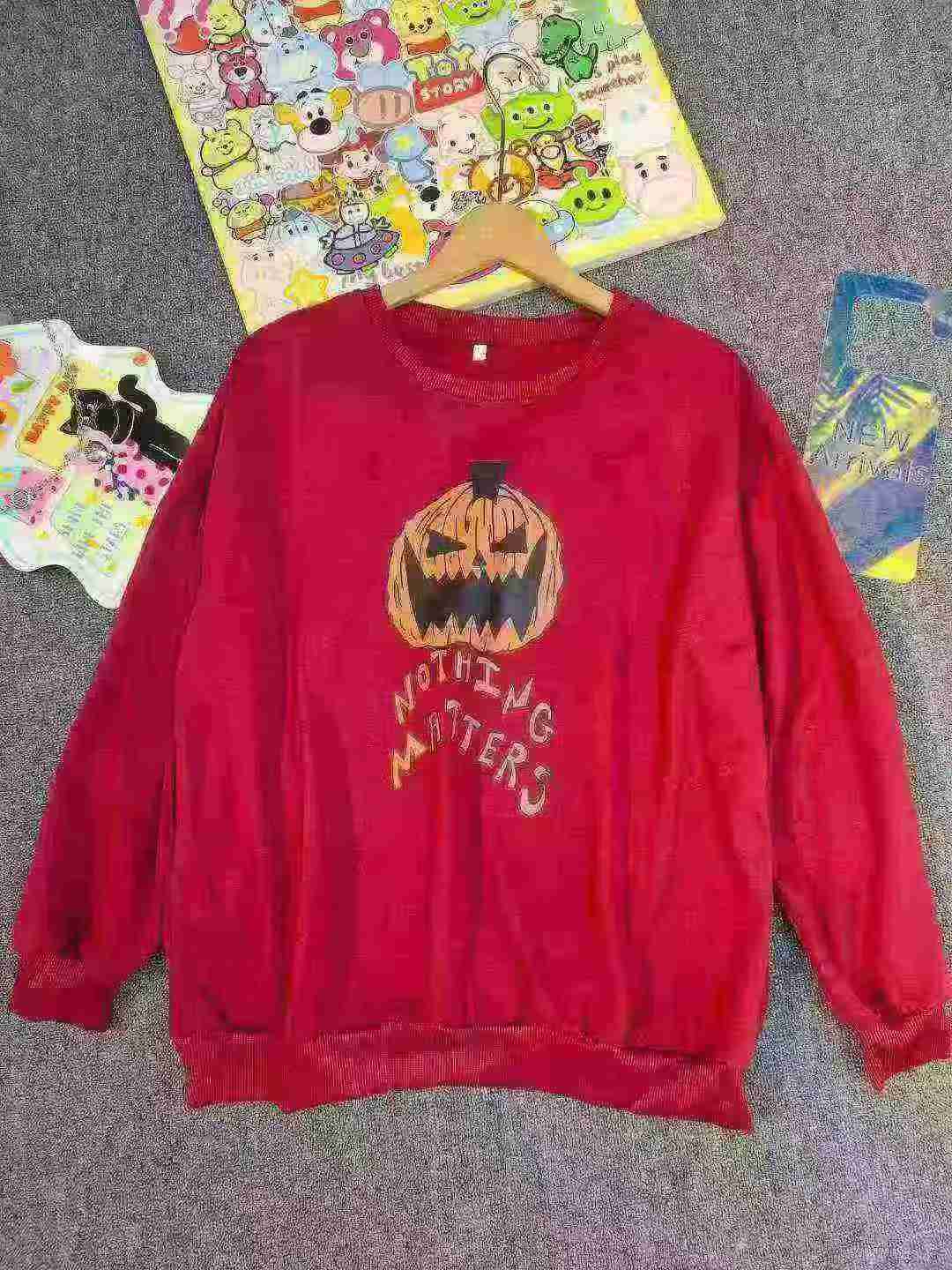 290 Pcs Loose Oversized Drop Shoulder Crew Neck Printed Cotton Sweatshirts S-XL Individual Packing - Image 3