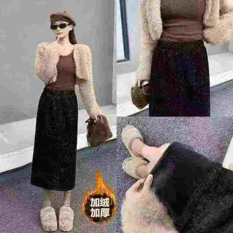 2025 New Fall Winter Women Corduroy High Waist A-line Midi Long Skirts, 420 Pieces Stock Clearance - Image 2