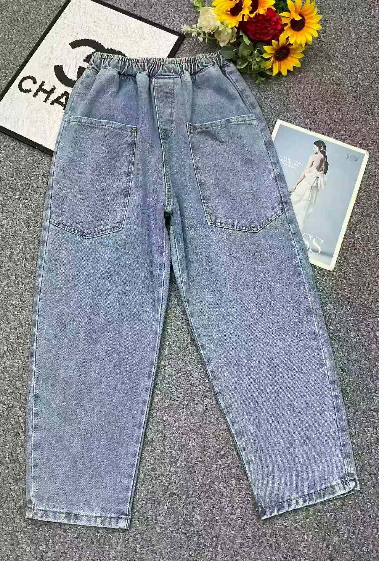 New Spring Summer High Waist Loose Harem Dad Denim Jeans One Size 171 Pieces - Image 2