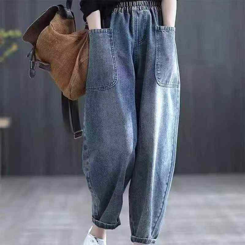 New Spring Summer High Waist Loose Harem Dad Denim Jeans One Size 171 Pieces - Image 7