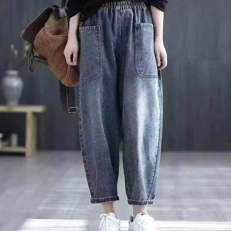 New Spring Summer High Waist Loose Harem Dad Denim Jeans One Size 171 Pieces - Image 9