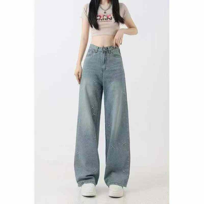 Embroidered Straight Wide Leg Jeans, About 124 Pieces - Image 6