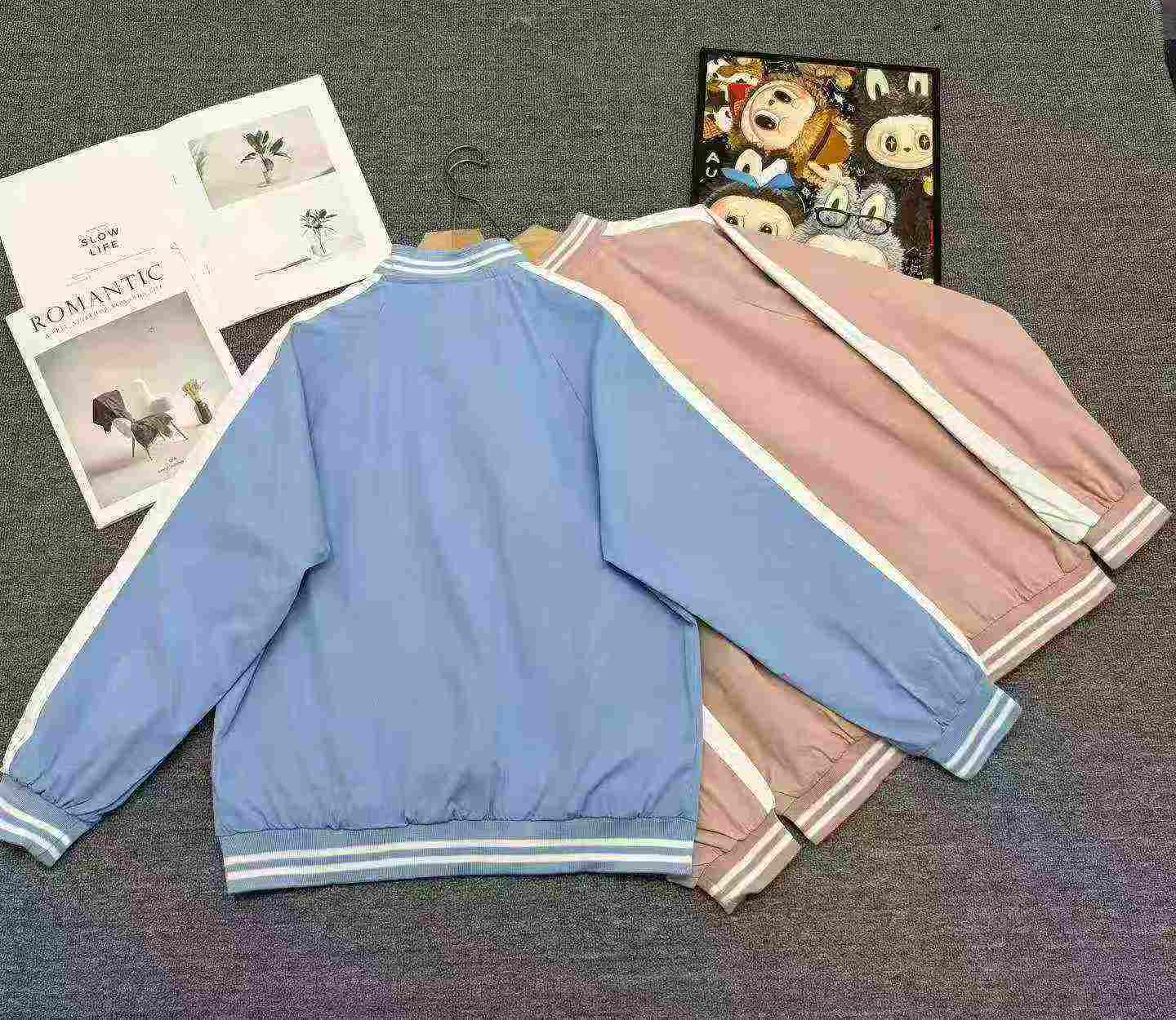 About 300pcs High Quality Couple College Style Solid Baseball Jackets - Image 6