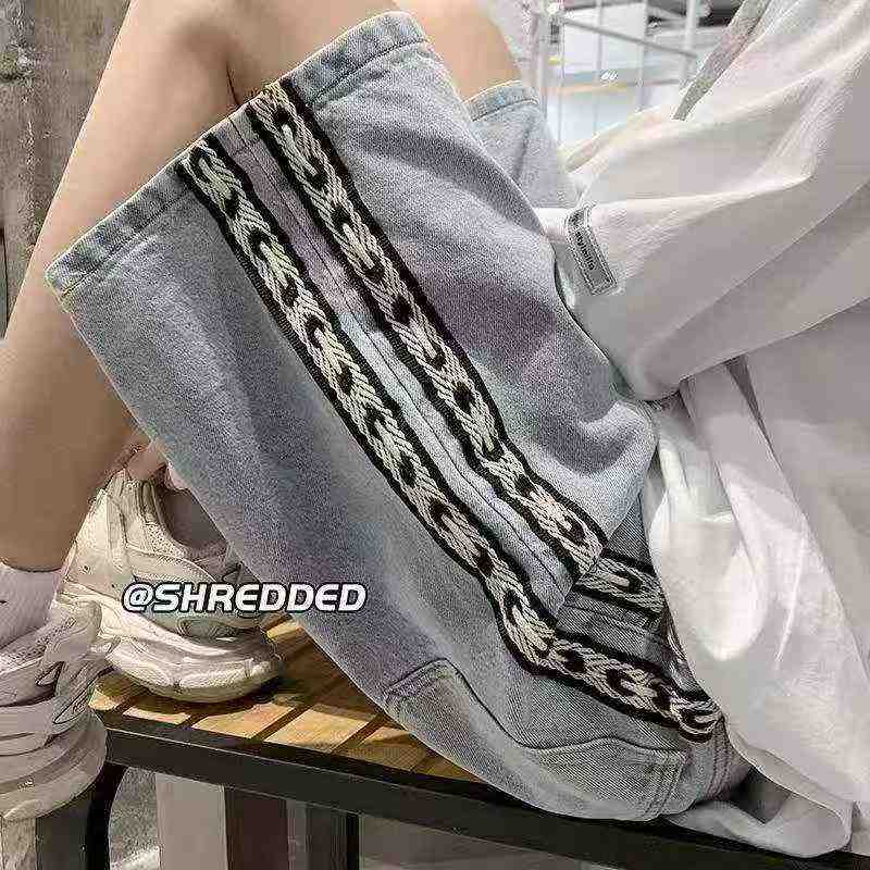 Men's Summer Loose Striped Denim Shorts About 400 Pieces - Image 5