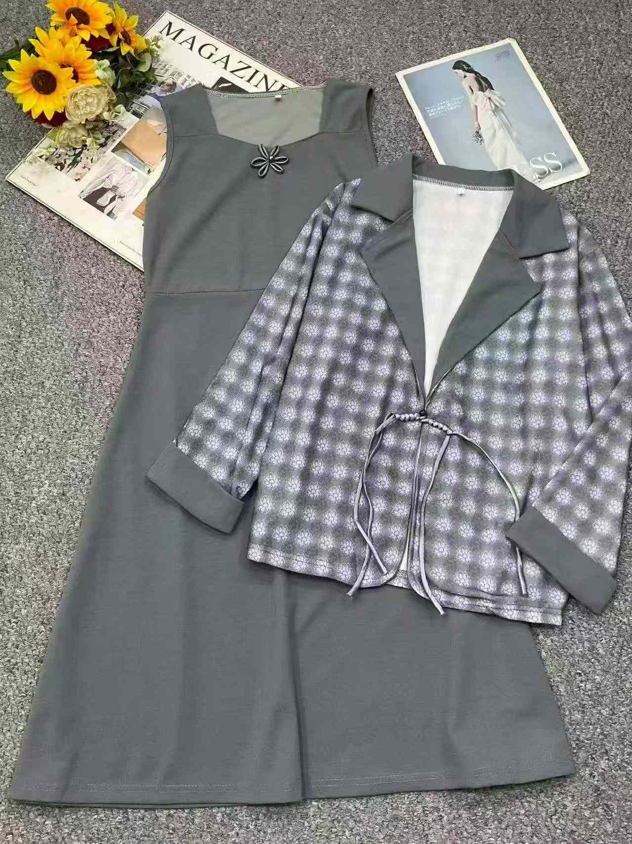 Women's Vintage Blazer Dress Two-piece Set, 1911 Sets In Stock - Image 3