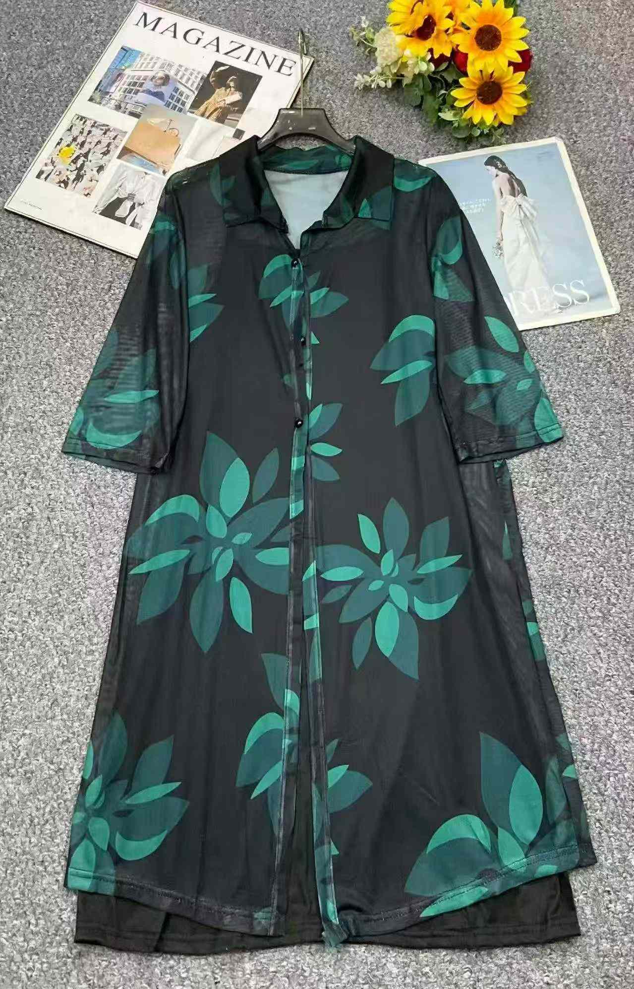Summer New Fashion Floral 2-Piece Cardigan & Strap Dress 387 Sets - Image 2
