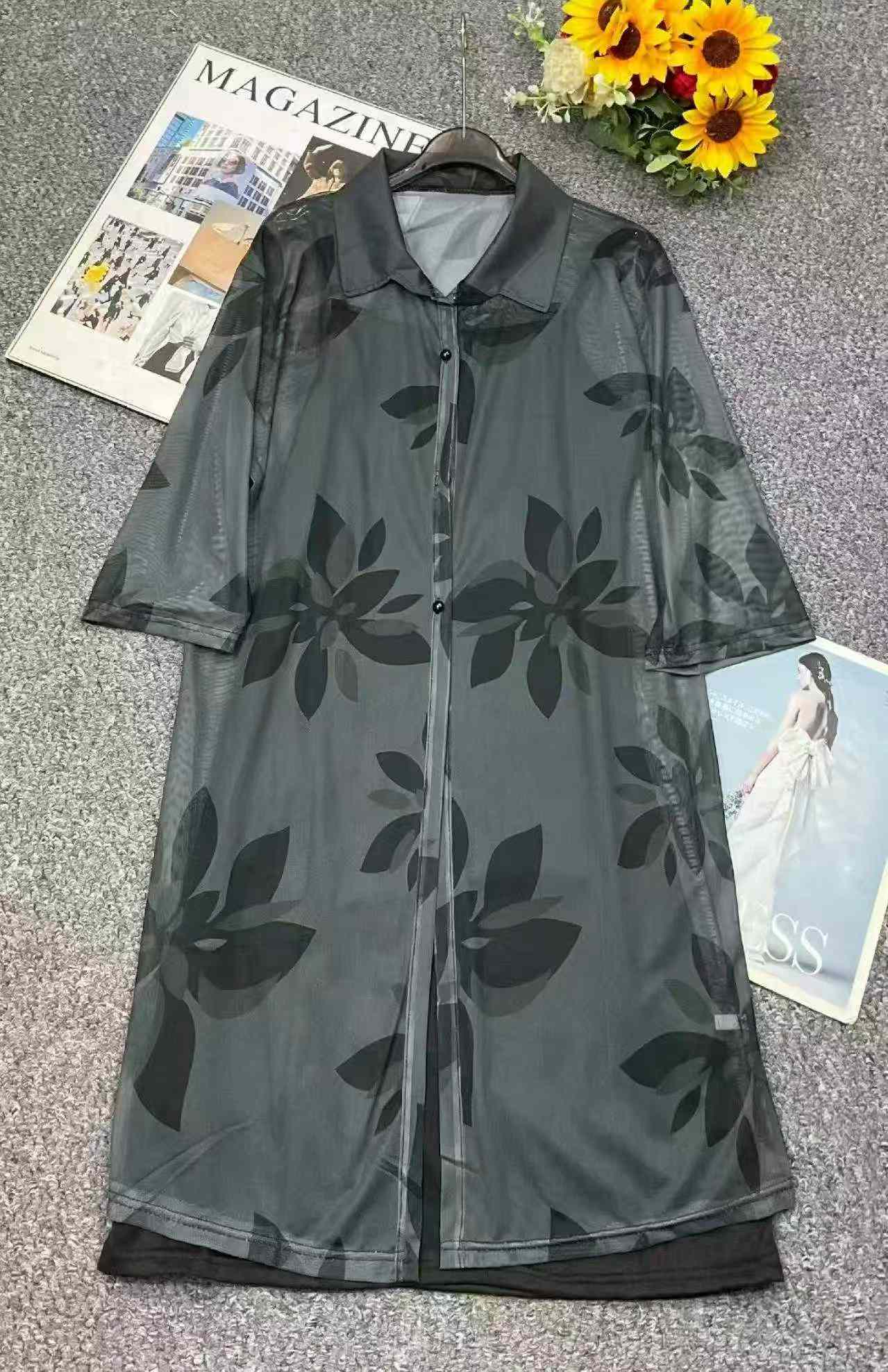 Summer New Fashion Floral 2-Piece Cardigan & Strap Dress 387 Sets - Image 3