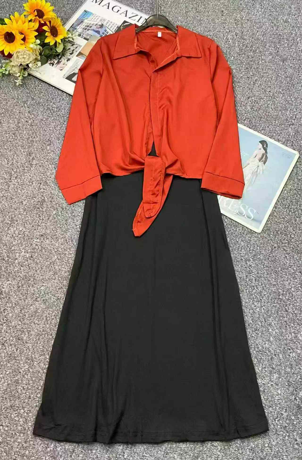 Summer 2-Piece Set Cropped Sun Protection Shirt & Cami Dress 305pcs Stock Wholesale - Image 3