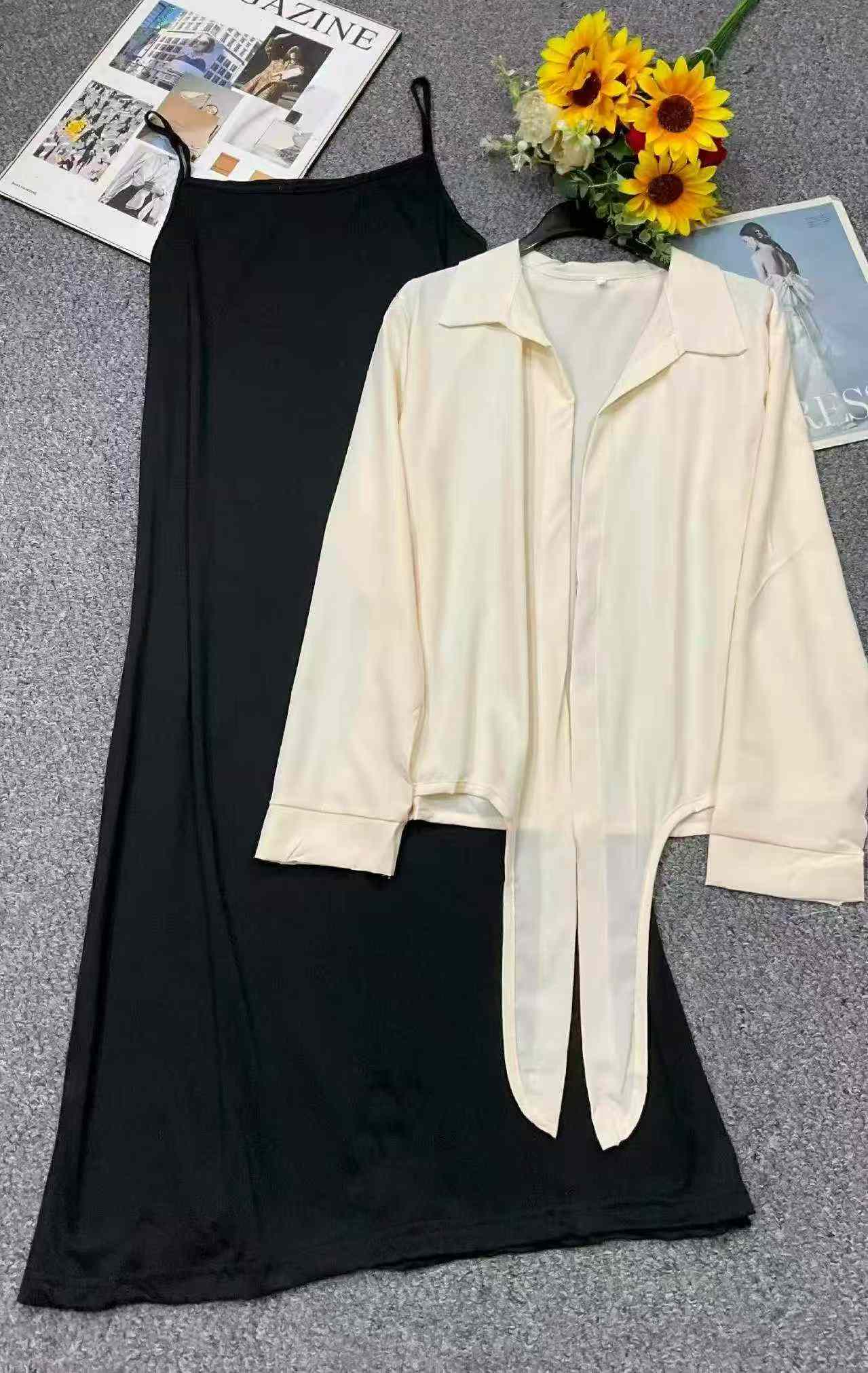 Summer 2-Piece Set Cropped Sun Protection Shirt & Cami Dress 305pcs Stock Wholesale - Image 5