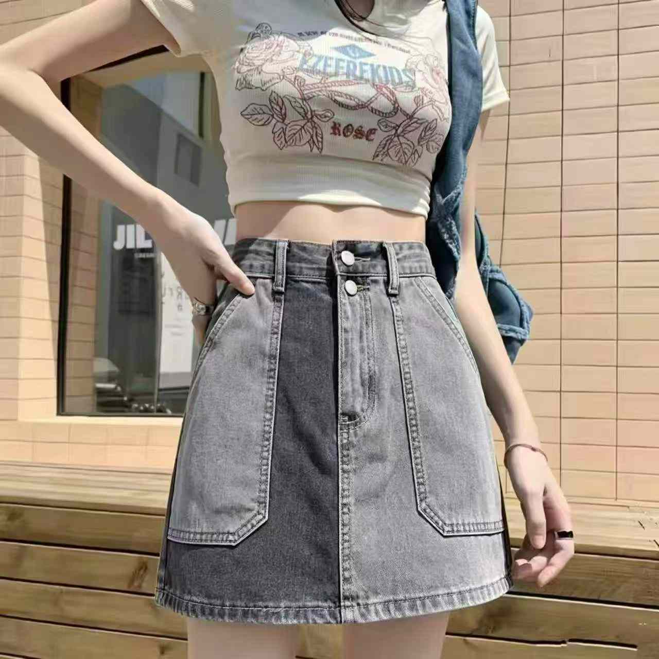 New Summer Vintage Washed Cotton Denim Skort, 920 Pieces Wholesale - Image 5