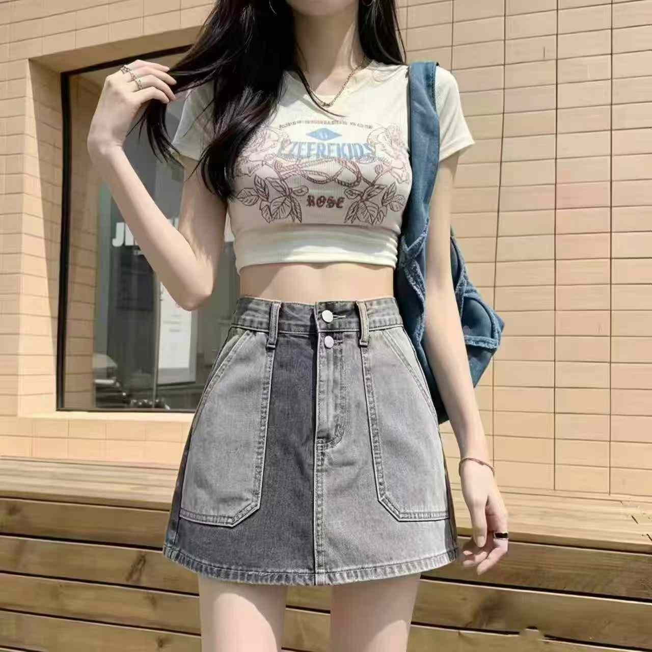 New Summer Vintage Washed Cotton Denim Skort, 920 Pieces Wholesale - Image 7