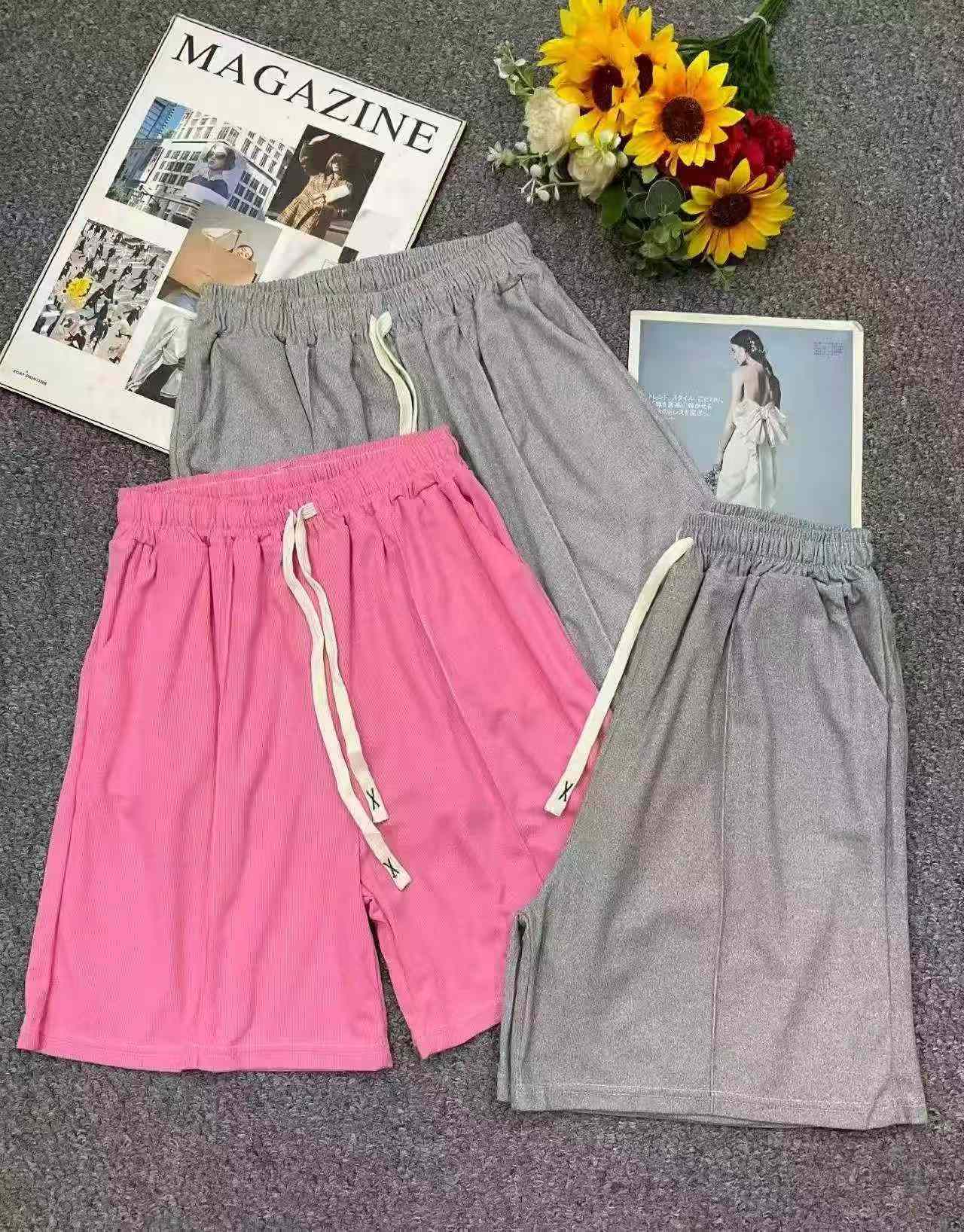 Summer New Plain Loose High Waist Casual Sports Shorts, About 110 Pieces - Image 2