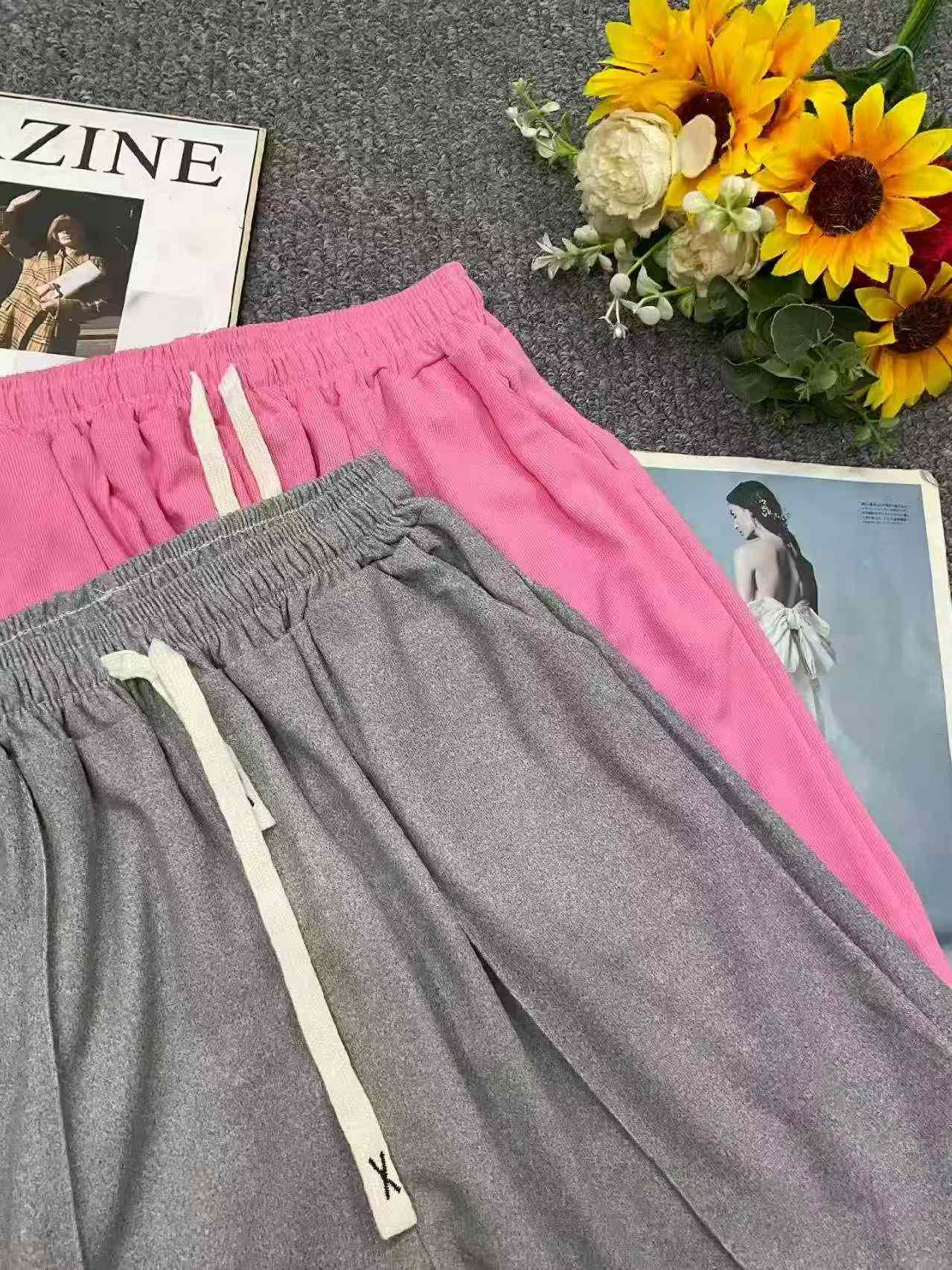 Summer New Plain Loose High Waist Casual Sports Shorts, About 110 Pieces - Image 3