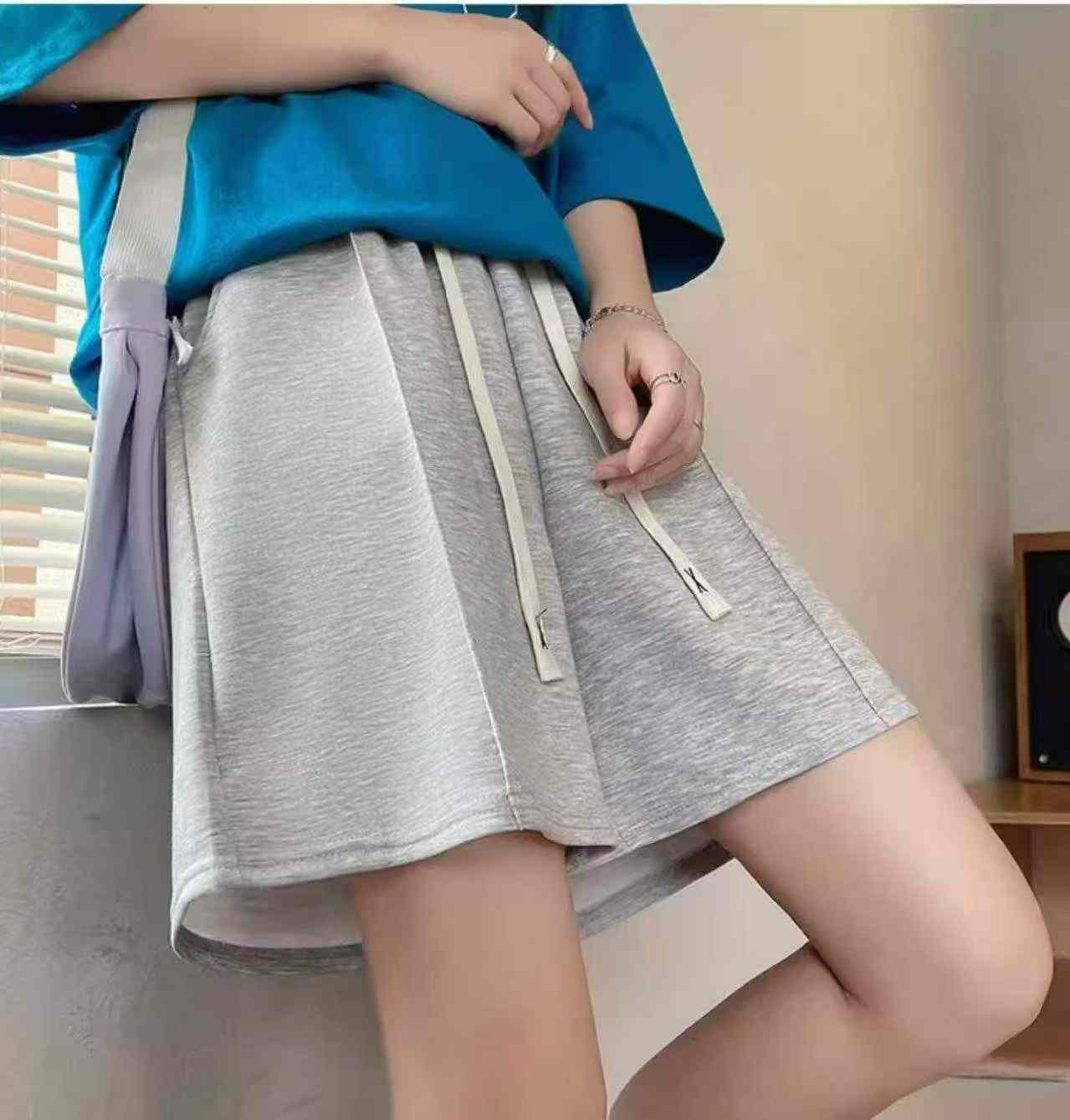 Summer New Plain Loose High Waist Casual Sports Shorts, About 110 Pieces - Image 4
