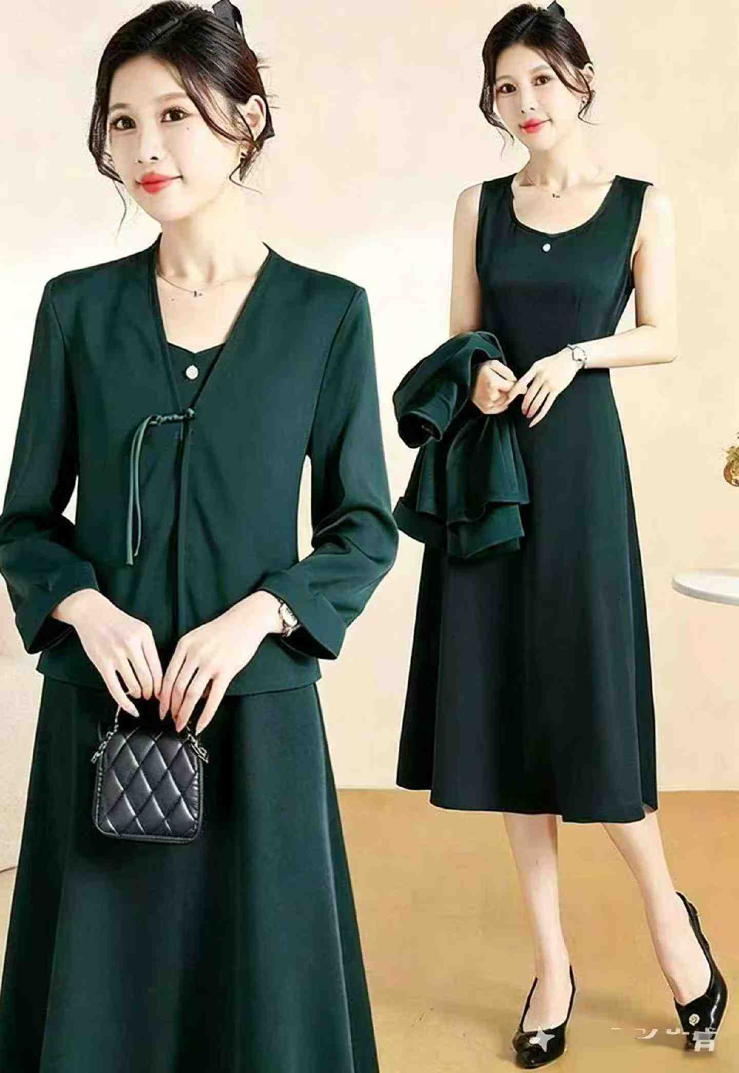 Spring Summer Vintage Women's 2-piece Dress & Coat Set, 1257 Sets Stock Wholesale - Image 5