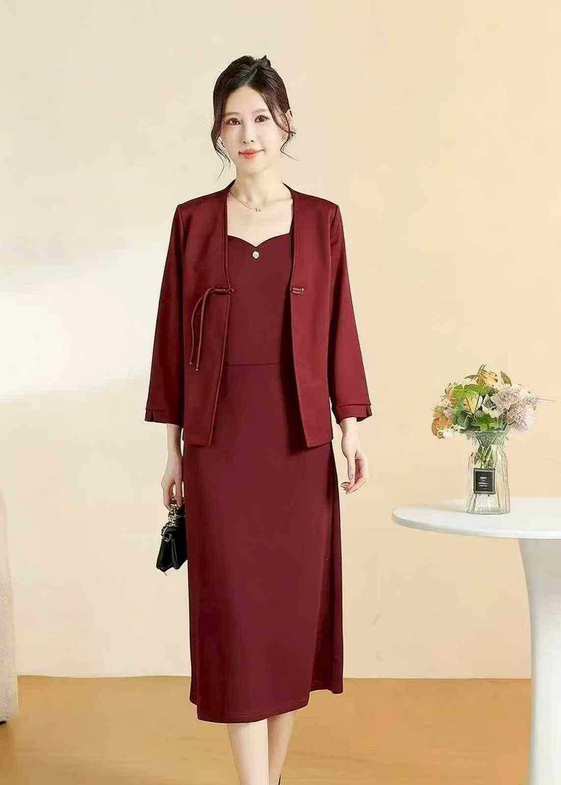 Spring Summer Vintage Women's 2-piece Dress & Coat Set, 1257 Sets Stock Wholesale - Image 7