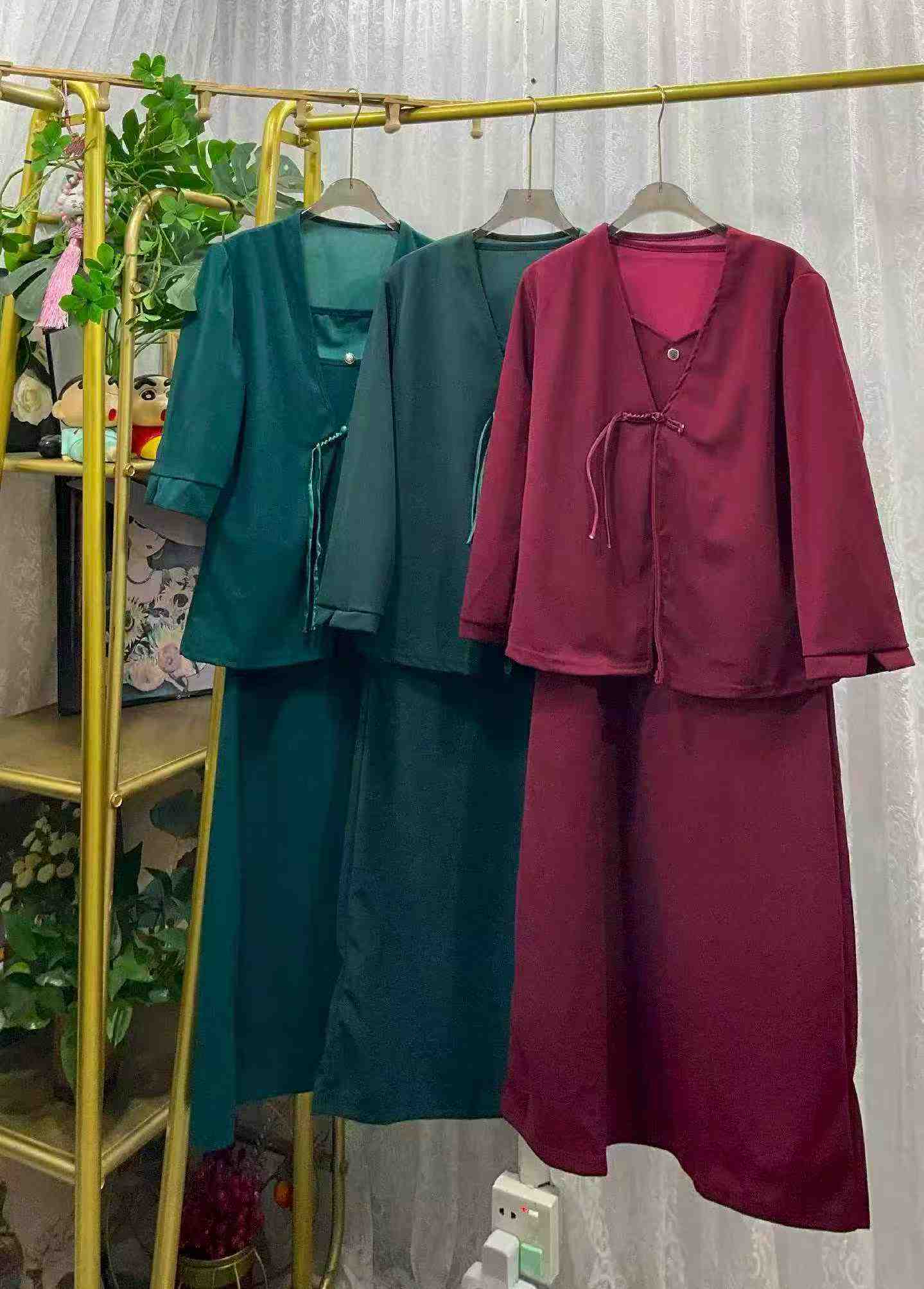 Spring Summer Vintage Women's 2-piece Dress & Coat Set, 1257 Sets Stock Wholesale - Image 9