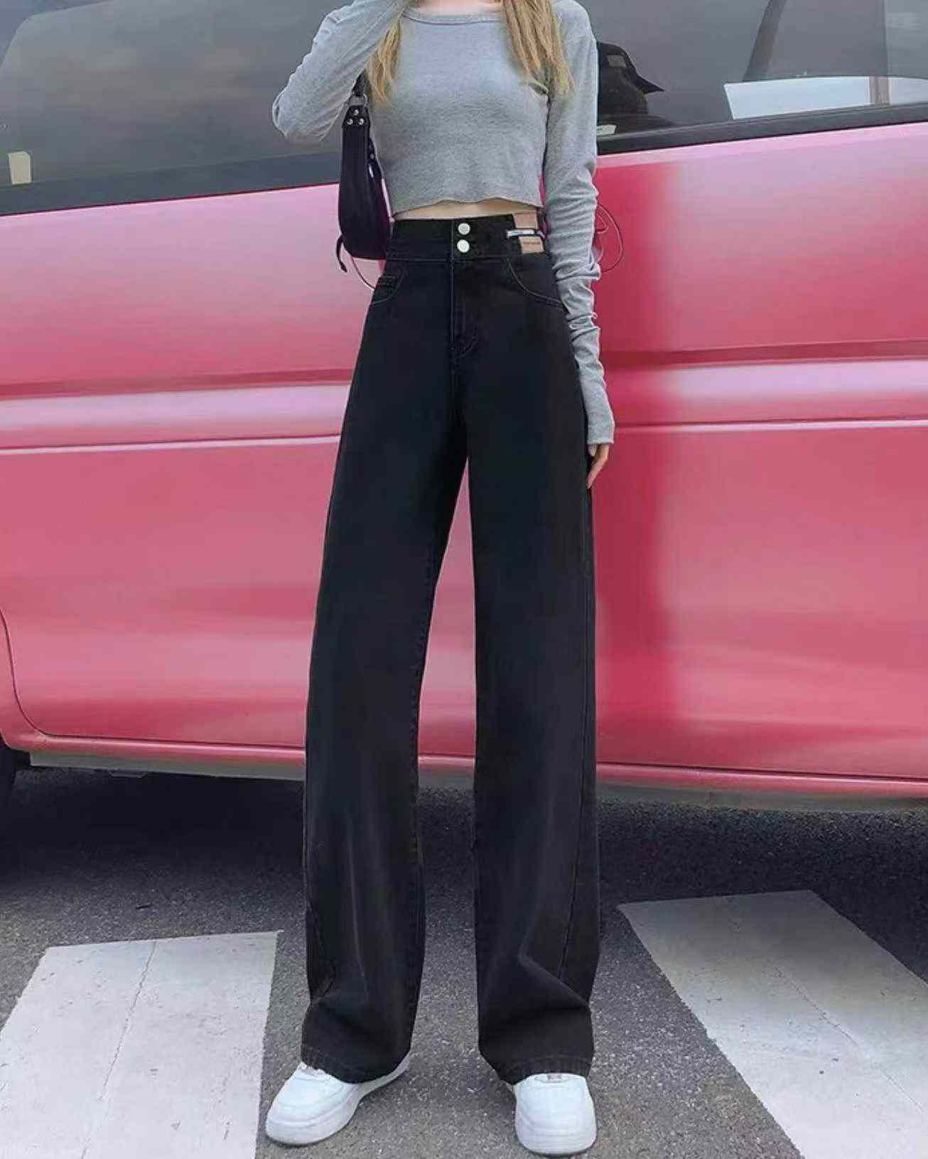 210 Pieces XS-S Size Spring Summer Vintage High Waist Wide Leg Jeans - Image 8