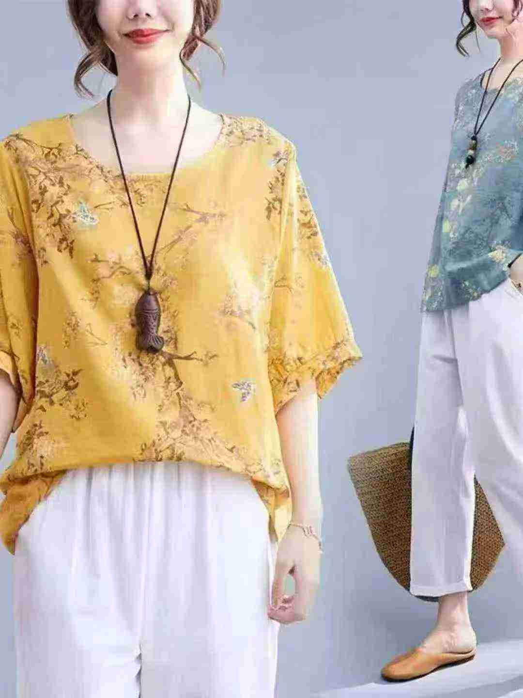 Summer Loose Plus Size Floral Blouse For Women, Total 1549 Pieces - Image 7