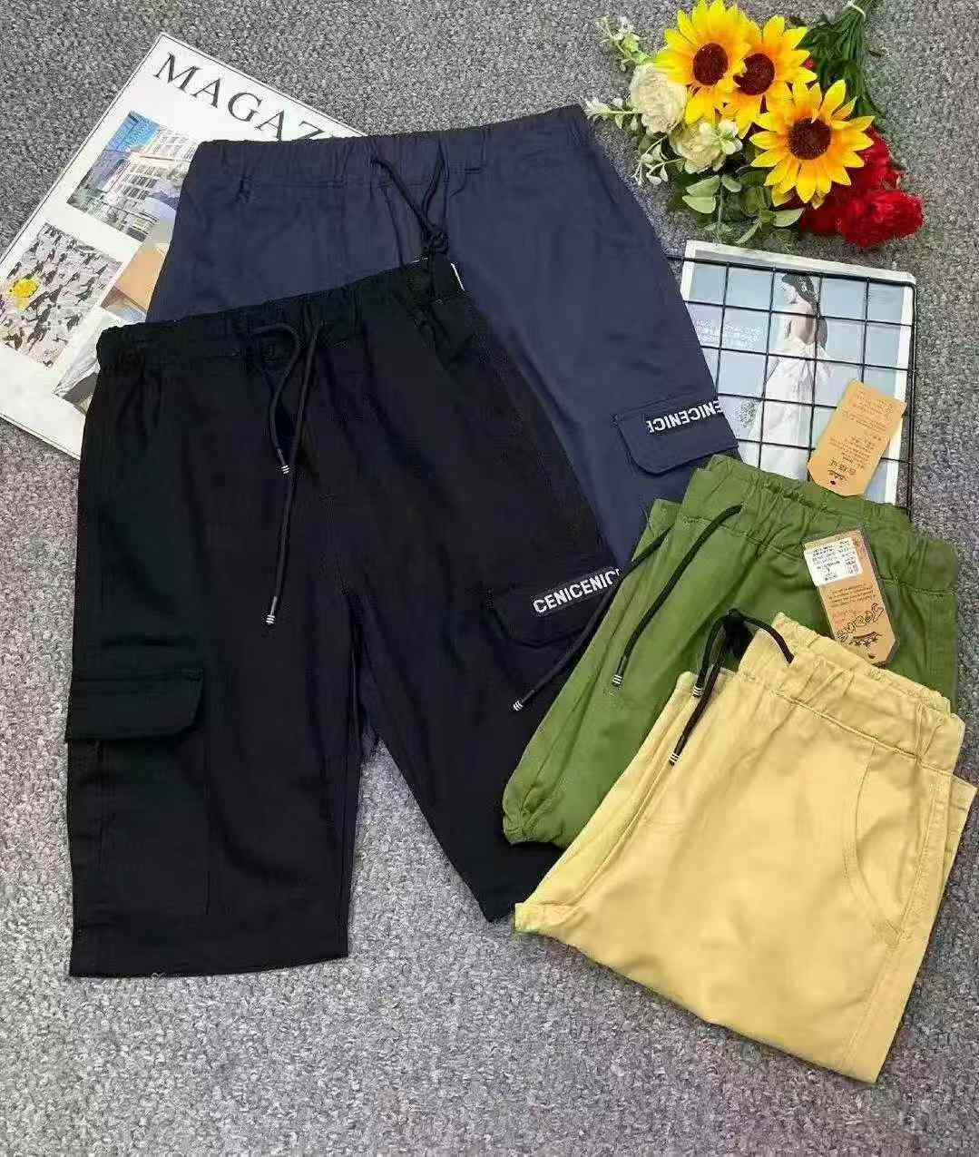 Summer Vintage Washed Cotton Multi-pocket Cargo Casual Shorts 170pcs - Image 3