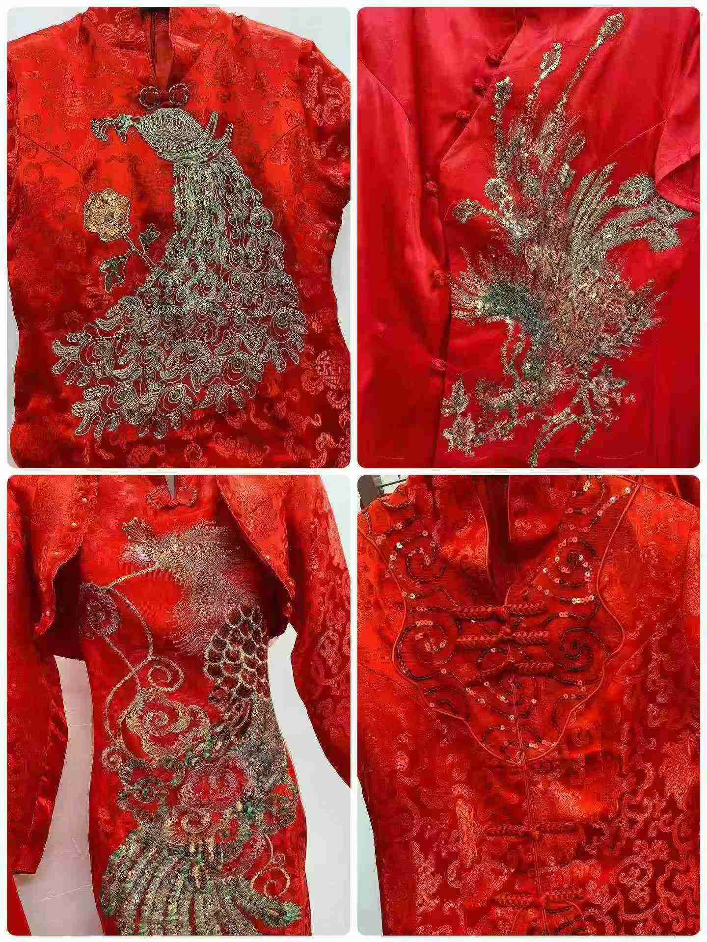 175 Sets Chinese Style Embroidered Sequined Cheongsam Xiuhe Suit Set - Image 7