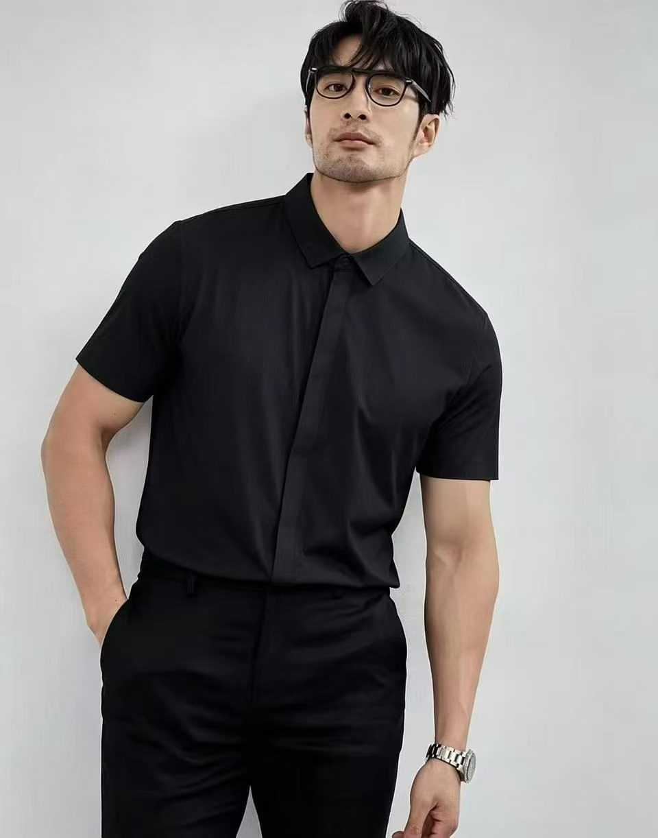 Men's High Stretch Ice Silk Short Sleeve Shirts, 444 Pcs With Individual Packaging - Image 8
