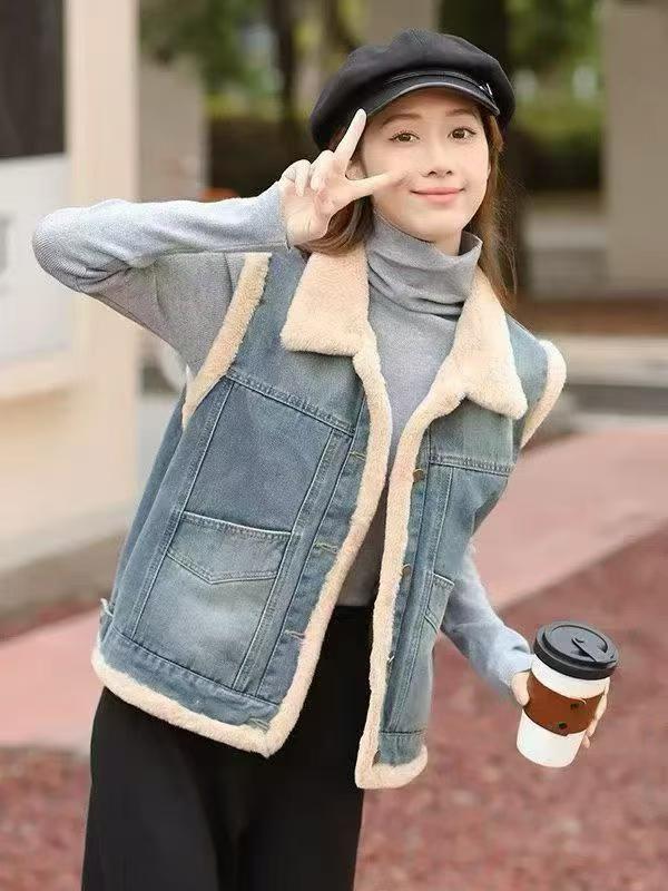 150 Pcs Fleece Lined Denim Vests Bulk Clearance - Image 4