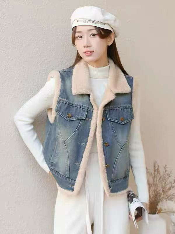 150 Pcs Fleece Lined Denim Vests Bulk Clearance - Image 6