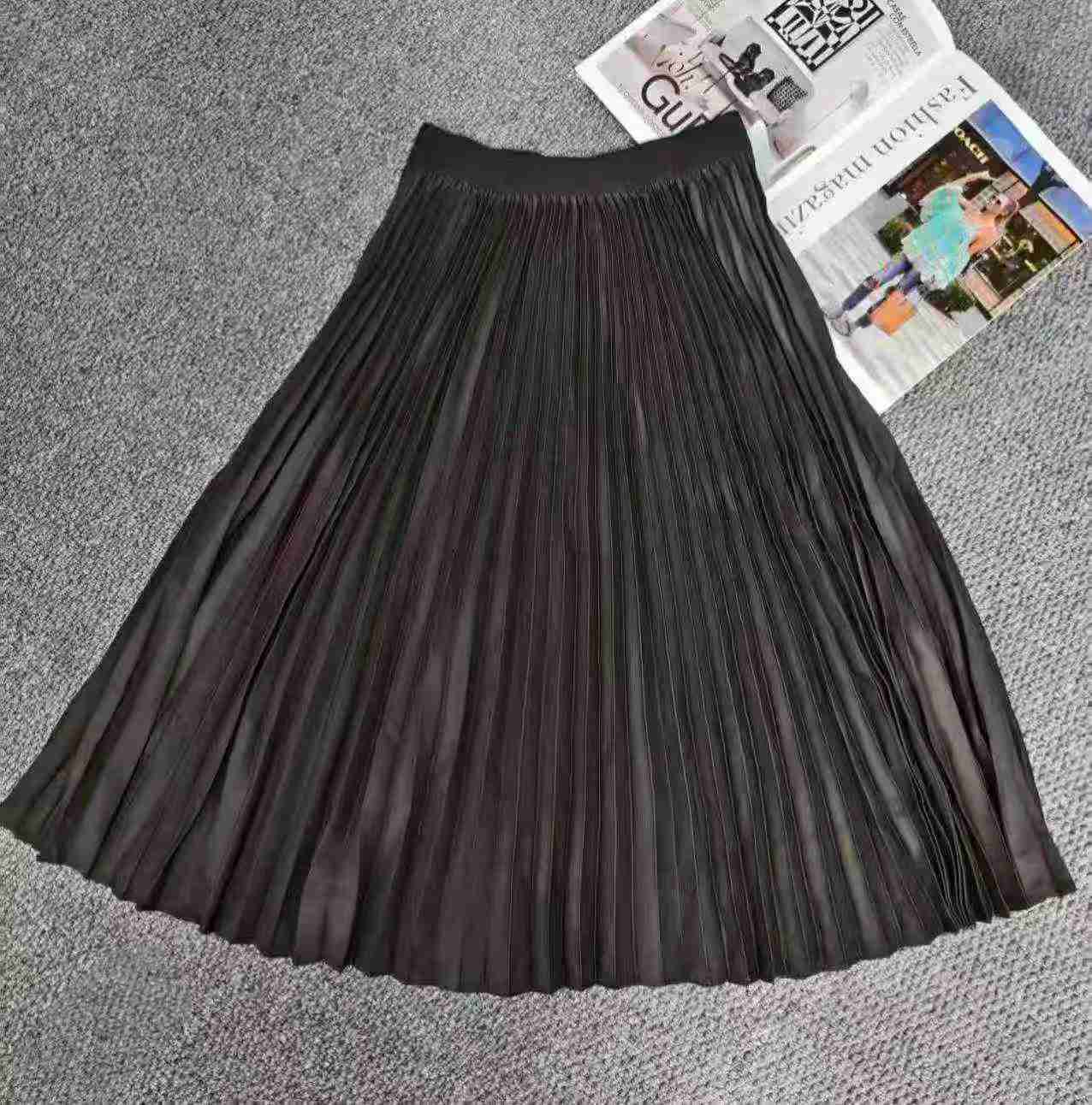 157 pièces de jupes coupe A plissées ajustées à taille haute pour femmes - Image 3