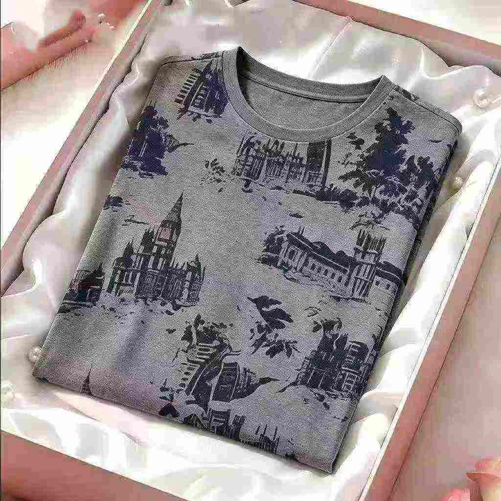 T-Shirt Kapas Cetakan Tie-Dye Vintage 491 Keping - Image 6