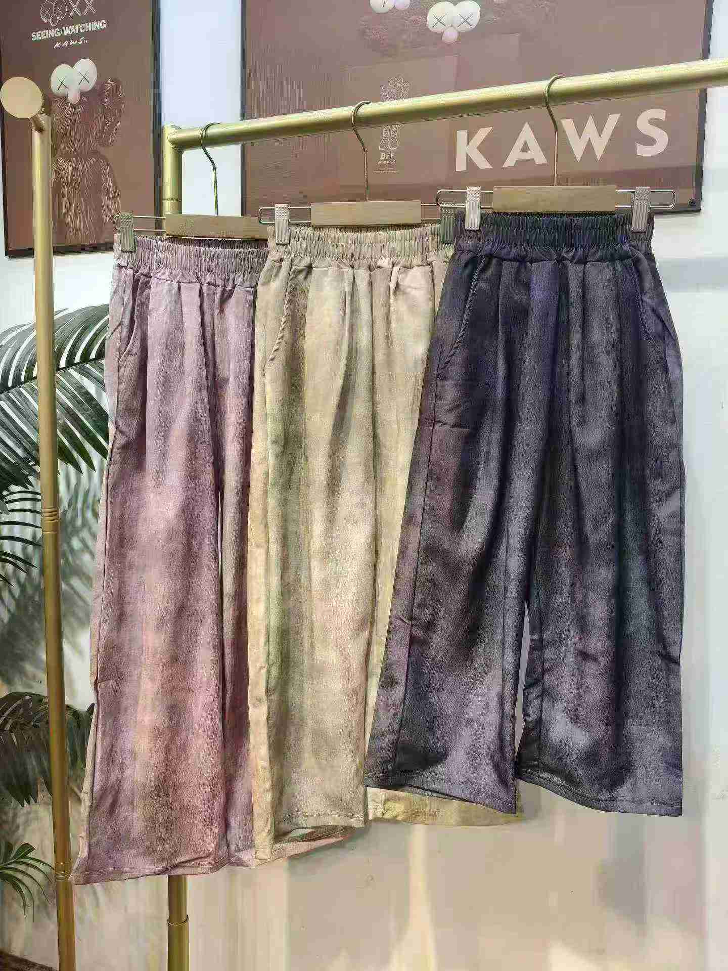 405 Peças Calças de Pernas Largas Tie-dye Novas de Verão 2026 para Meninas Tamanho 140-170 Embalagem Individual - Image 3
