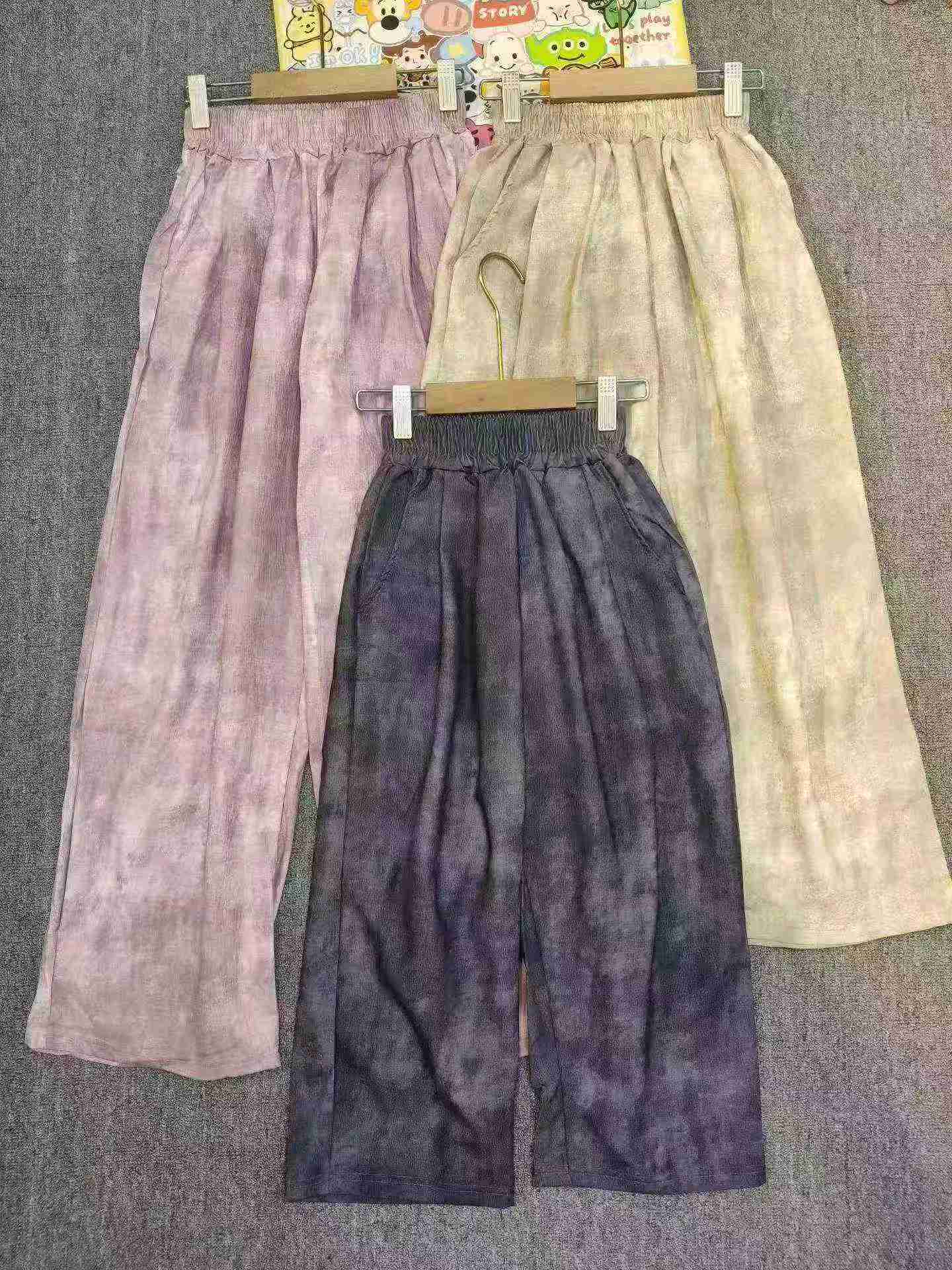 405 Peças Calças de Pernas Largas Tie-dye Novas de Verão 2026 para Meninas Tamanho 140-170 Embalagem Individual - Image 5