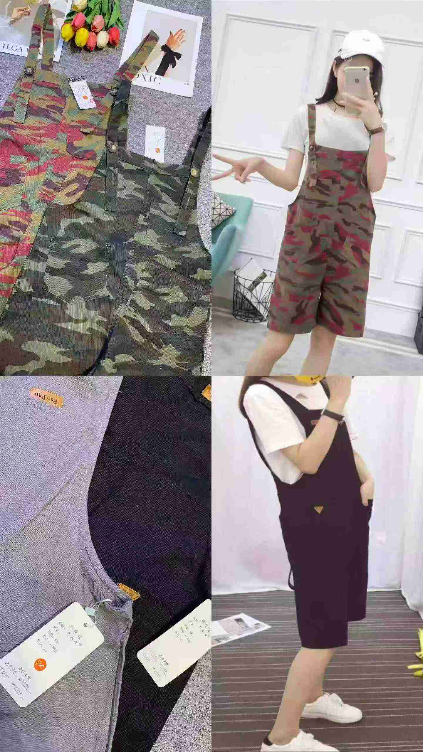 Celana Pendek Overall Longgar Banyak Saku Gaya Vintage, Sekitar 400 Buah, 2 Model, Ukuran S-XL - Image 6