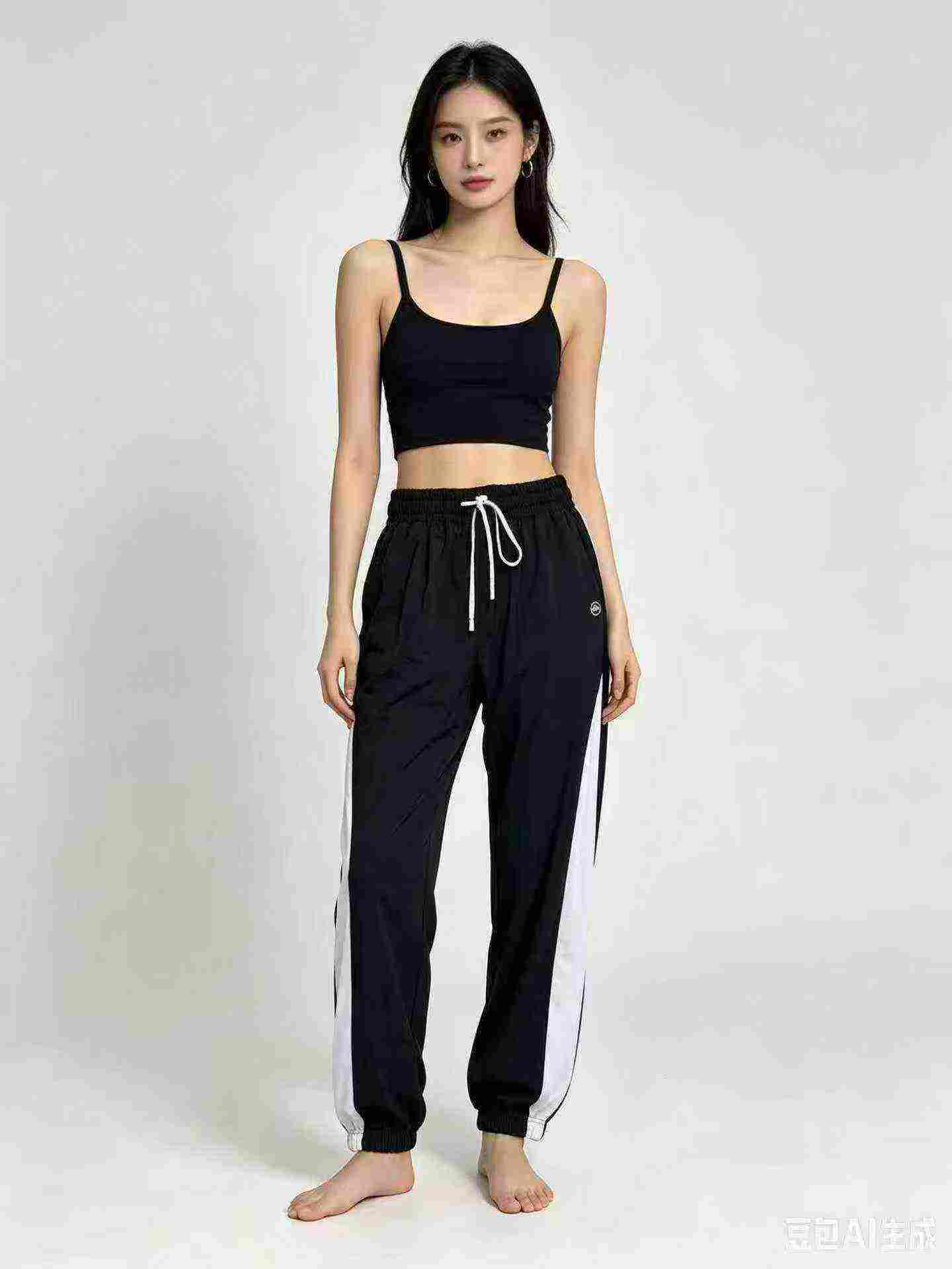 Pantalones Jogger de Felpa Casuales Negros para Mujer, 702 Piezas, Tallas S-XL - Image 2