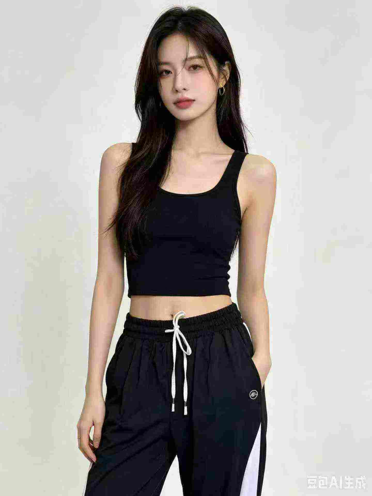 Pantalones Jogger de Felpa Casuales Negros para Mujer, 702 Piezas, Tallas S-XL - Image 3